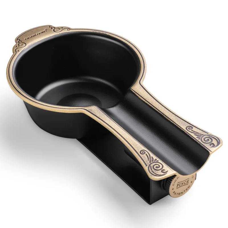 

Vintage Bronze Mini Cigar Ashtray | Compact & Portable | Antique Style Home Decor