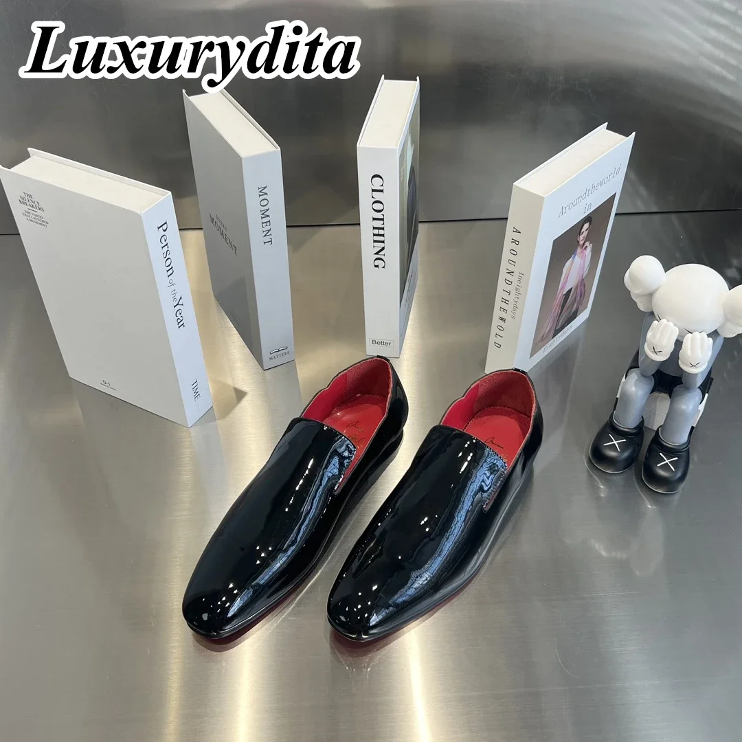 

Top High Quality Mens Trendy Casual Shoes Luxury Mens Real Leather Shoes Size 38-48 Designr Red sole Business dress Shoes H1300