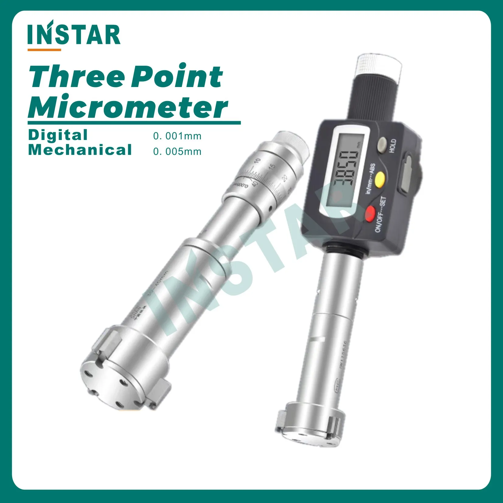 Shan 3 Point Internal Micrometer Digital 6-10mm x 0.001mm Industrial Quality 8-10mm 30-40mm 40-50mm Mechanical 0.005mm