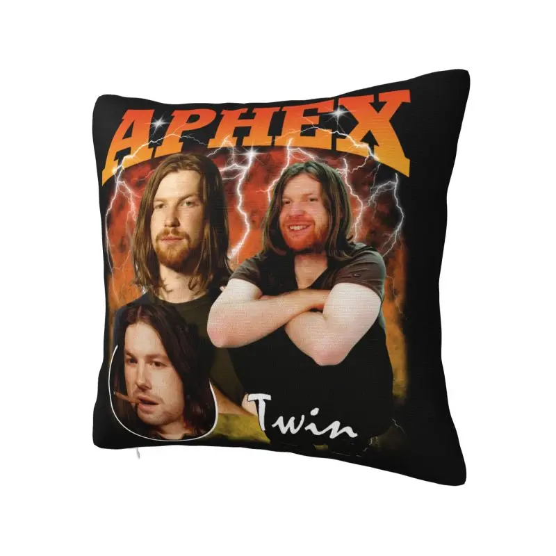 Fashion Vintage Bootleg Aphex Twin Cushion Covers 60x60cm Soft Pillow Case Sofa Chair Square Pillowcase Home Decorative