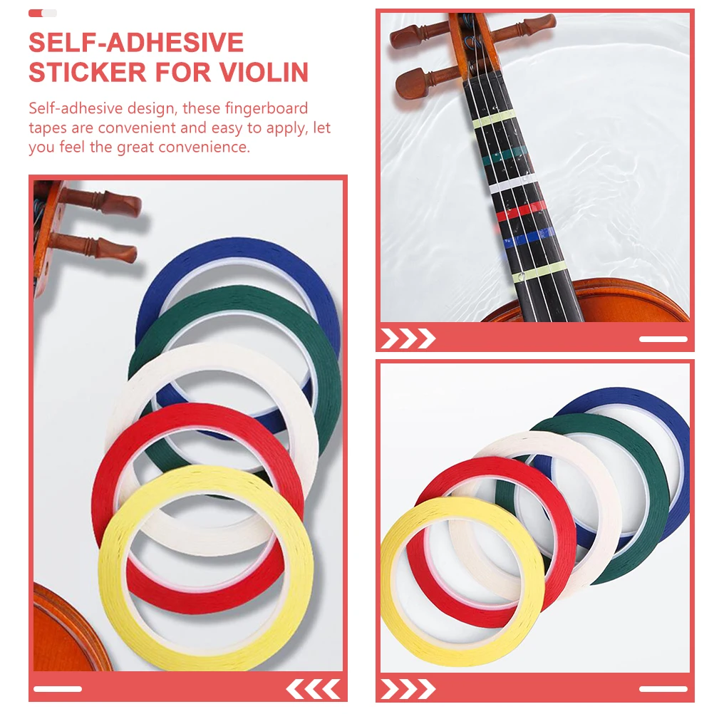 

8 Pcs Fingerboard Tape for Violin Cello Beginners PVC Material Self Adhesive Note Guide Stickers Musical Instrument Accessories