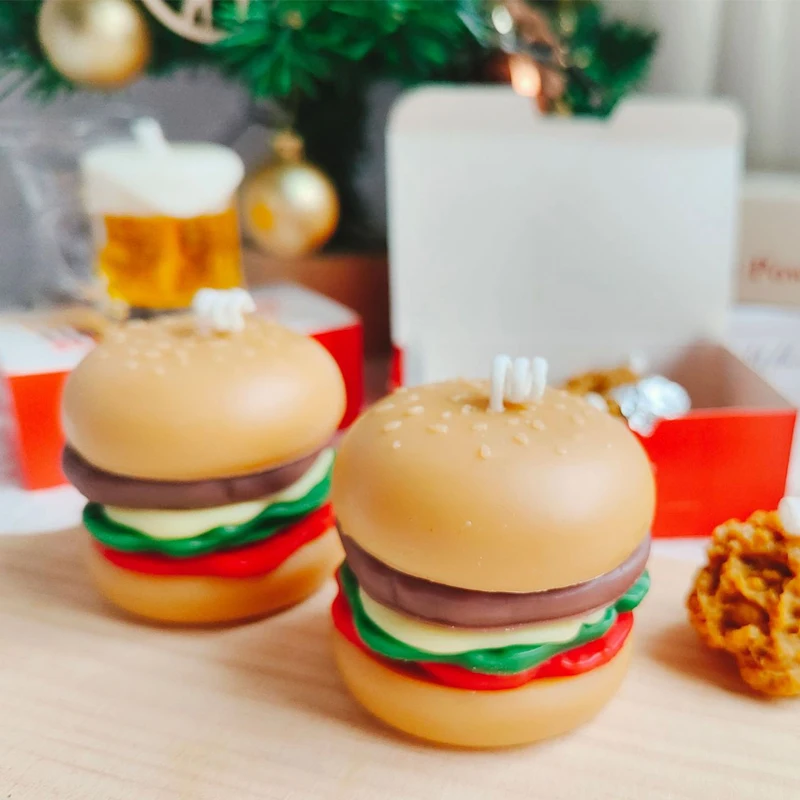 Beer Candle Fried Chicken Hamburger Soy Wax Aromatherapy Candles Bedroom Ornaments Birthday Gift Home Festivals Party Decoration