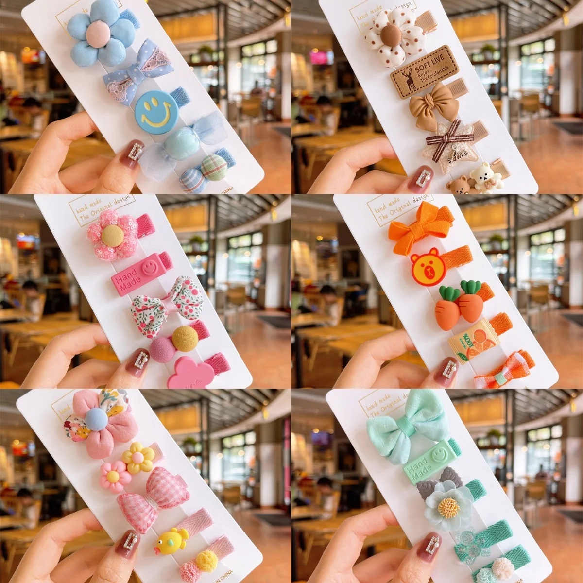 

5pcs children's hair clips, small hair volume, cute baby, summer flower hair clips, girls' hair accessories