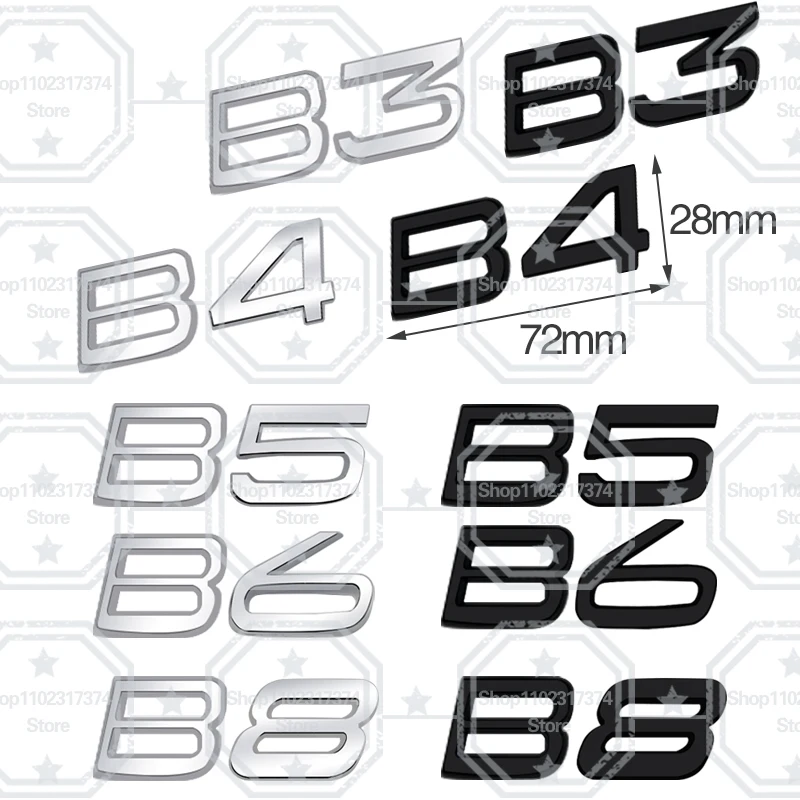 3D B3 B4 B5 B6 B8 T4 T5 T6 T8 AWD Emblem Metal Car Side Badge Decoration Rear Trunk Sticker For VOLVO V60 V40 S60 S90 XC60 XC90