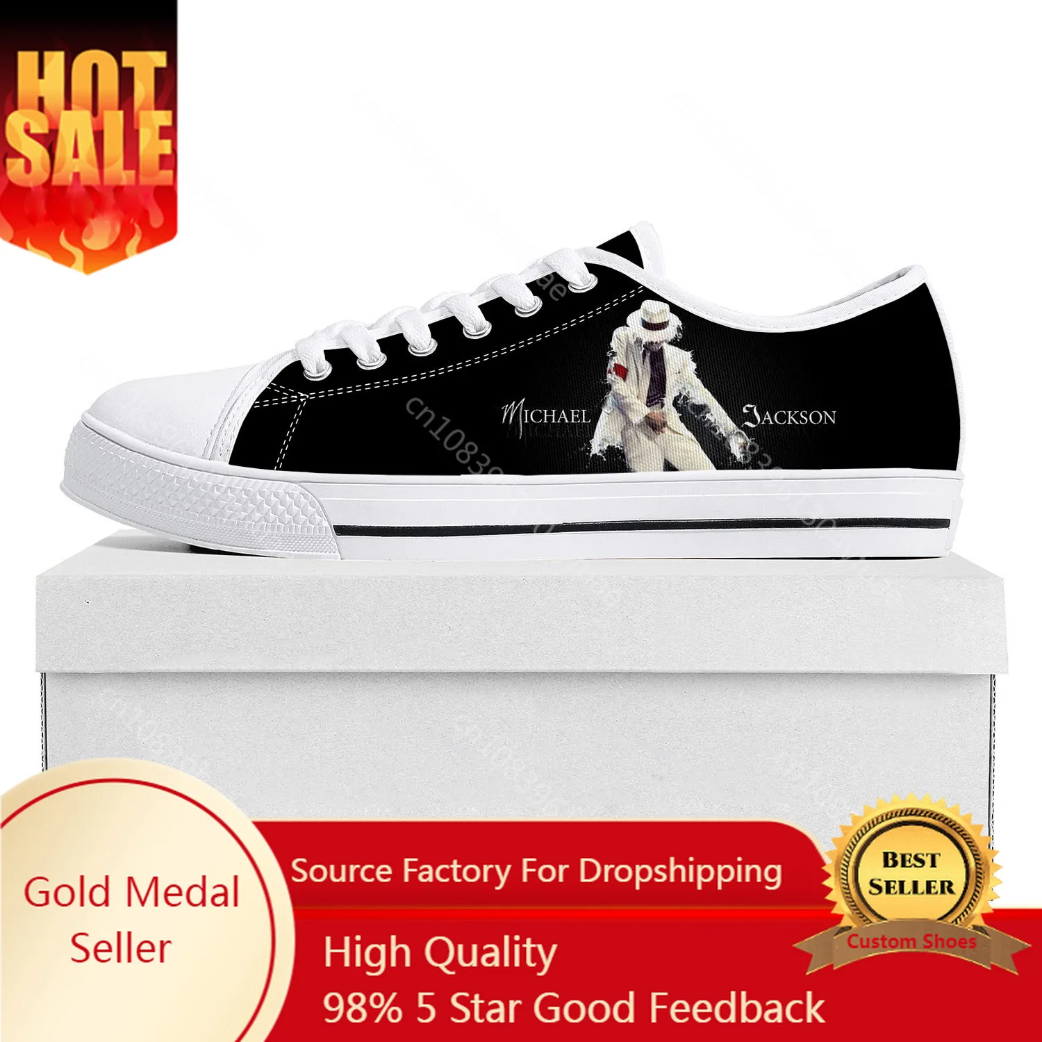 

Michael Jackson Pop Singer Dancer Low Top High Quality Sneakers Mens Womens Teenager Canvas Sneaker Couple Shoes Custom Shoe