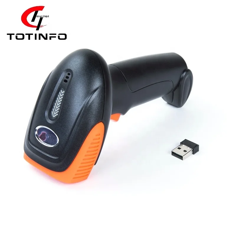 

Supermarket Bar Code Scanner Wireless USB Receiver 2D Automatic Barcode Reader Handheld Cordless Reader with Products in Stock