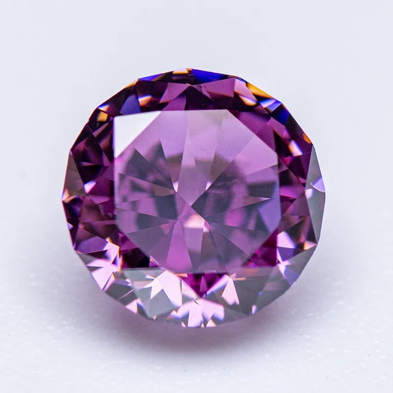 

Cubic Zirconia Crushed Ice Cut Purple Pomegranate Color Round Shape Charms Beads for Jewelry Making Materials No Certificate