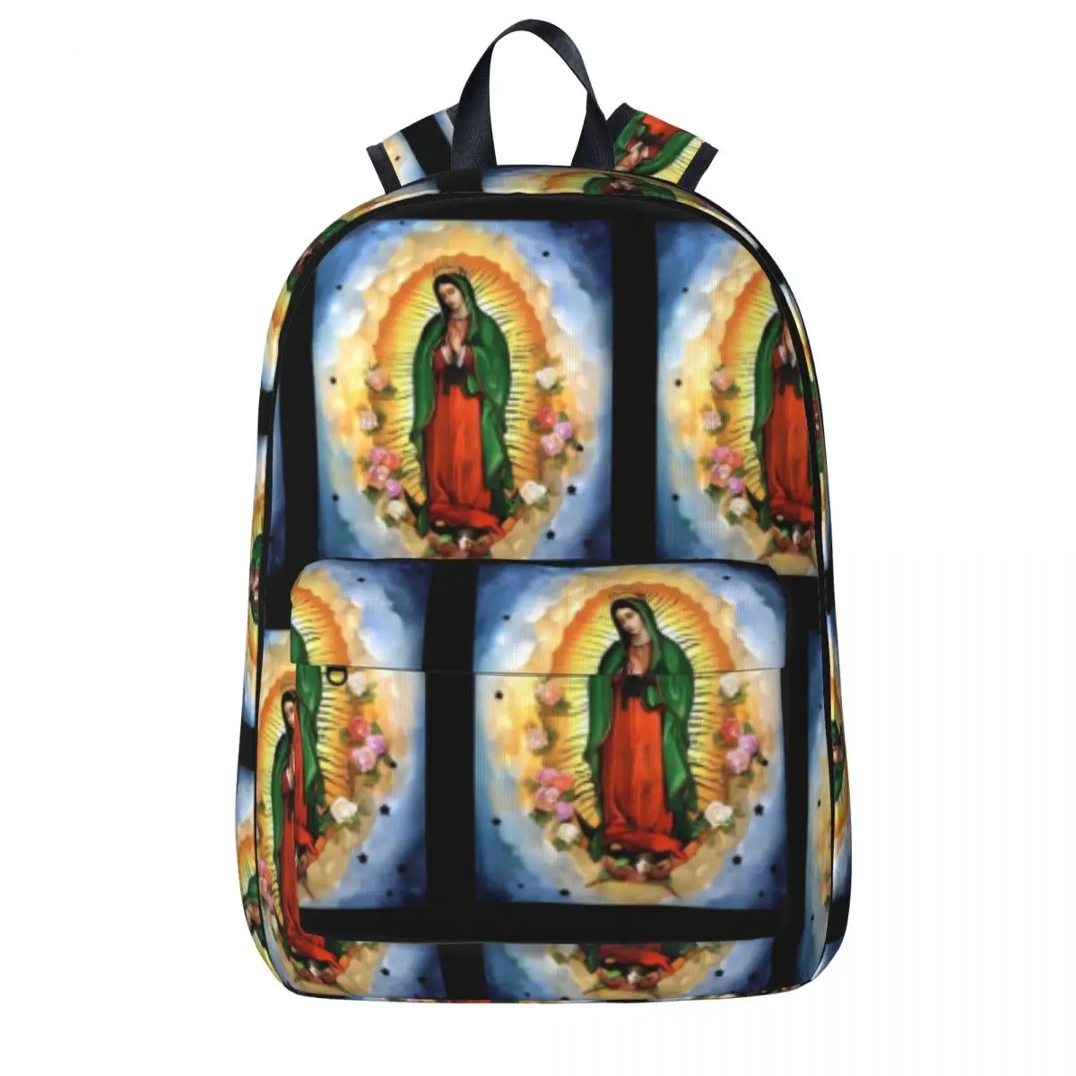 Virgin Mary Backpack Our Lady of Guadalupe Youth Polyester Sport Backpacks Durable Casual School Bags Rucksack