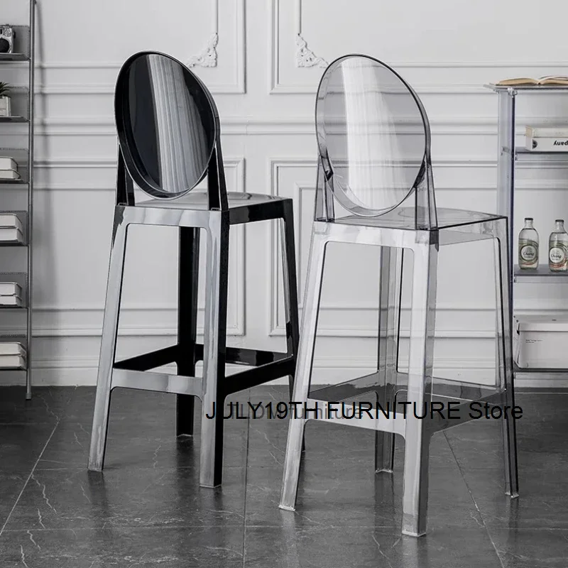 Vanity Acrylic Office Bar Chairs Dining Plastic Floor Salon Bar Chairs Nordic Kitchen Sillas Altas Commercial Furniture YQ50BC