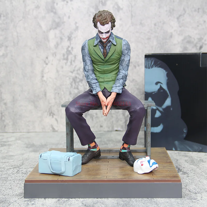 

Dc Joker Heath Ledger Suicide Team Anime Figures Boutique Decoration Desktop Statue Model Collection Mask Sitting Posture Gifts