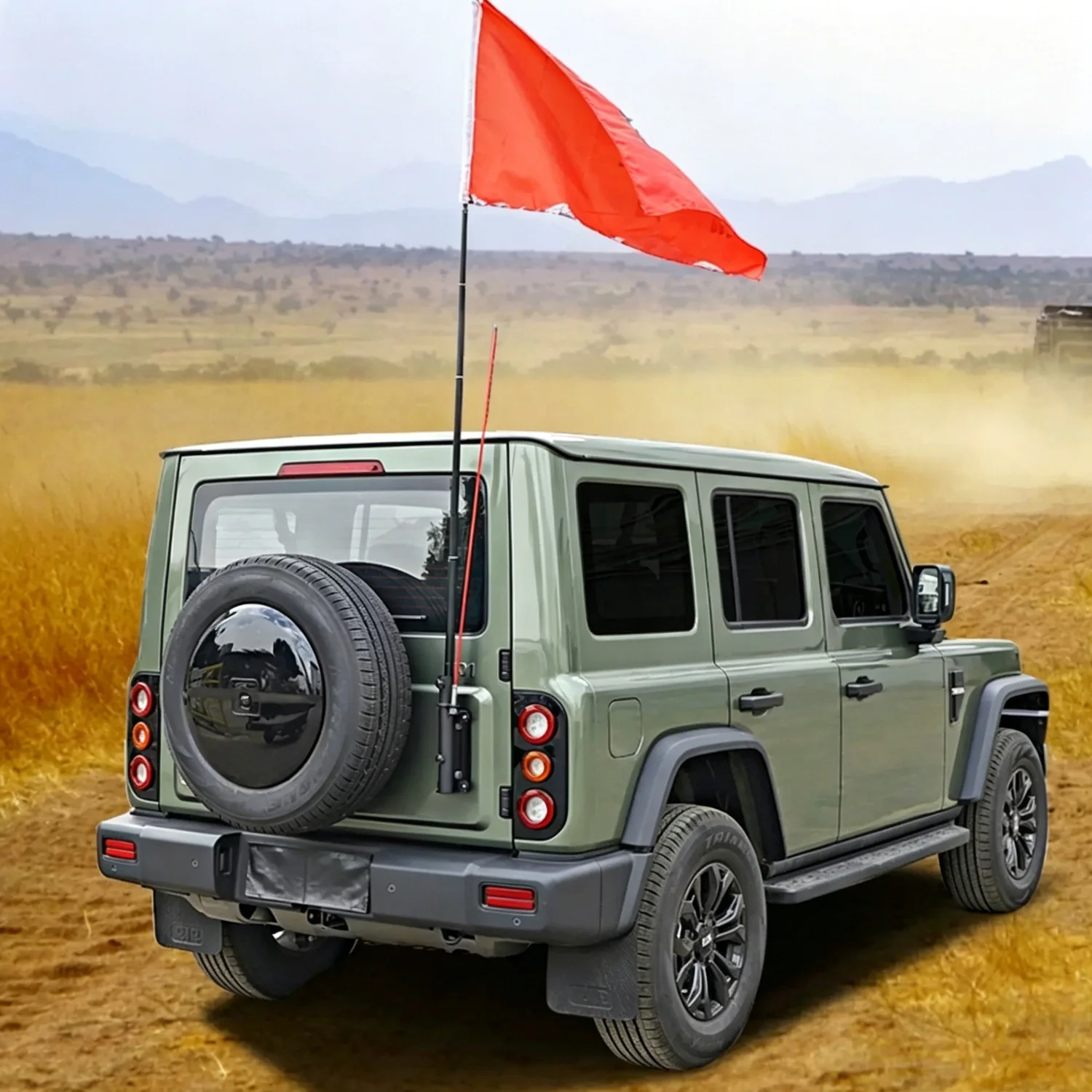 For 212 T01 2024 2025 Car Accessories Aluminum Alloy Flagpole Flag Pole Mount Flagpole Holder Display Stand - view 2