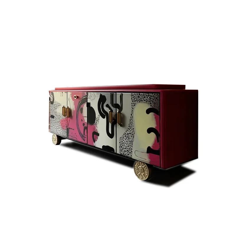 Art leopard print, side cabinets, dopamine furniture