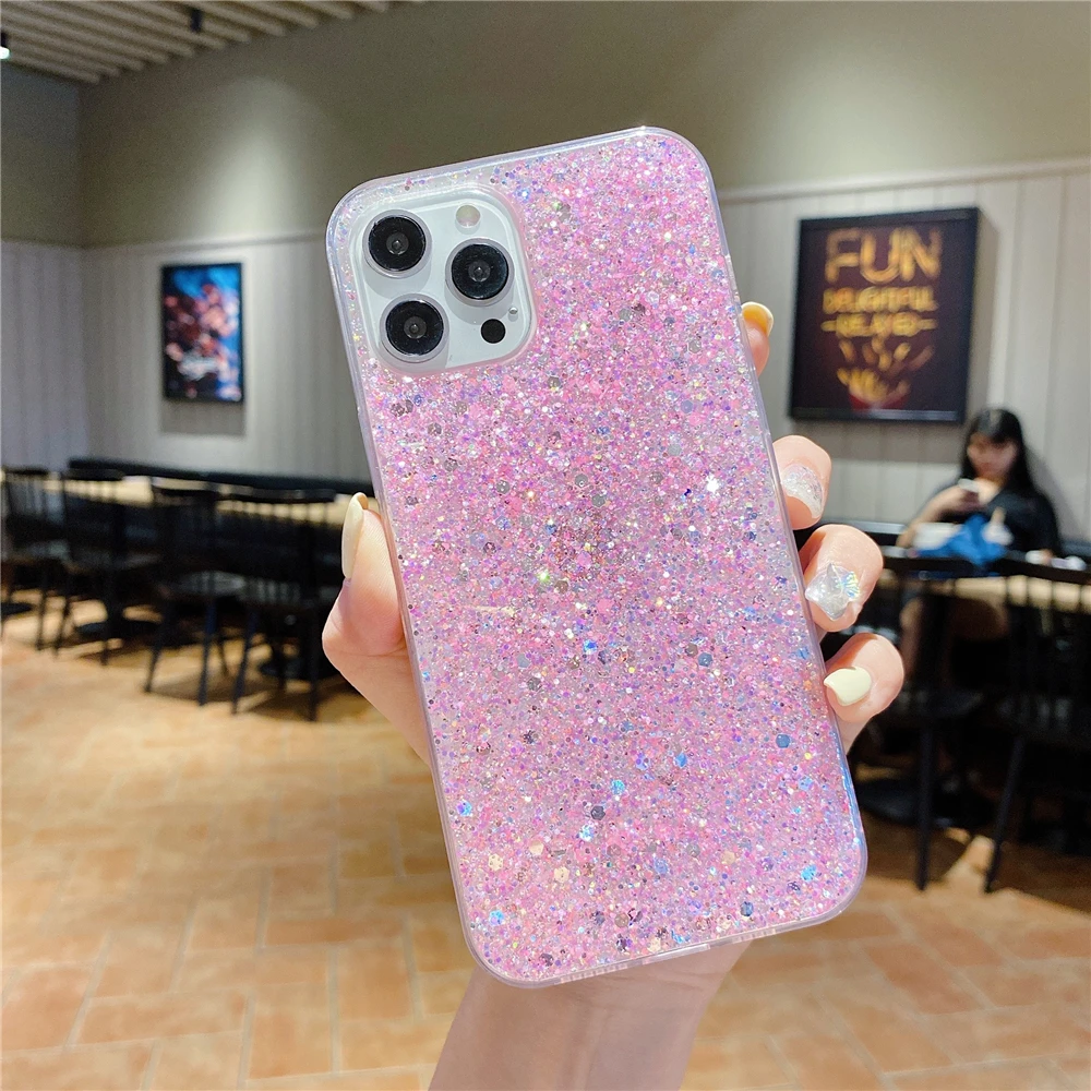 Shiny Glitter Soft Silicon Case for Samsung Galaxy A14 A34 A54 A24 A13 A23 A33 A53 A04 Bling Gold Silver Foil Back Cover Coque