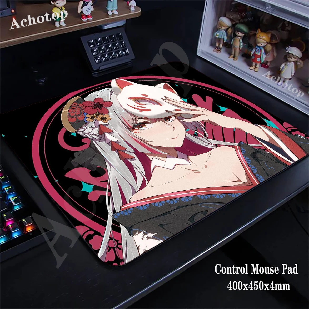 Anime Fox Girl Control Mouse Pad Gaming Laptop Game Mouse Mat Mousepad 40x45cm Rubber Desk Mat Notebook Speed Keyboard Pads