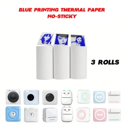 3Rolls Blue on White Mini-Printer Thermal Paper for Clear and Crisp Printing