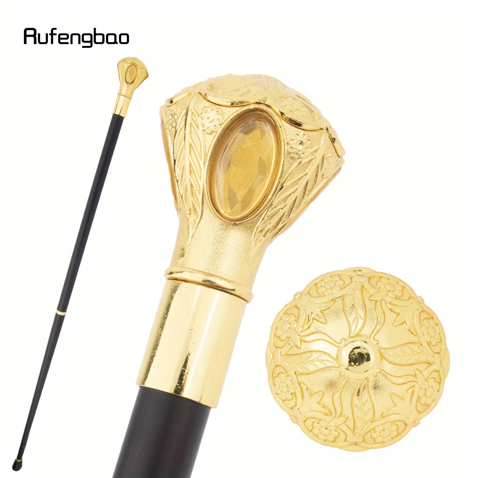 

Golden Luxury Flower Yellow Diamond Fashion Stick for Party Decorative Cane Elegant Crosier Stick 93cm Performance Stage Cane