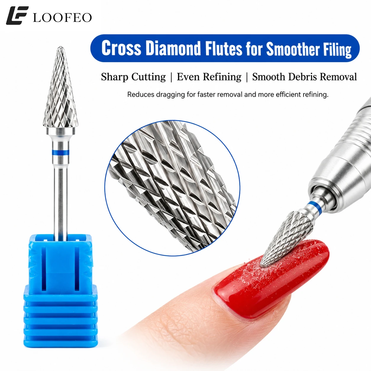 1pc Pointed Cone Stainless Steel Nail Drill Bit for E-File Milling Cutter For Manicure Pedicure Gel Acrylic Removal Burr Bits