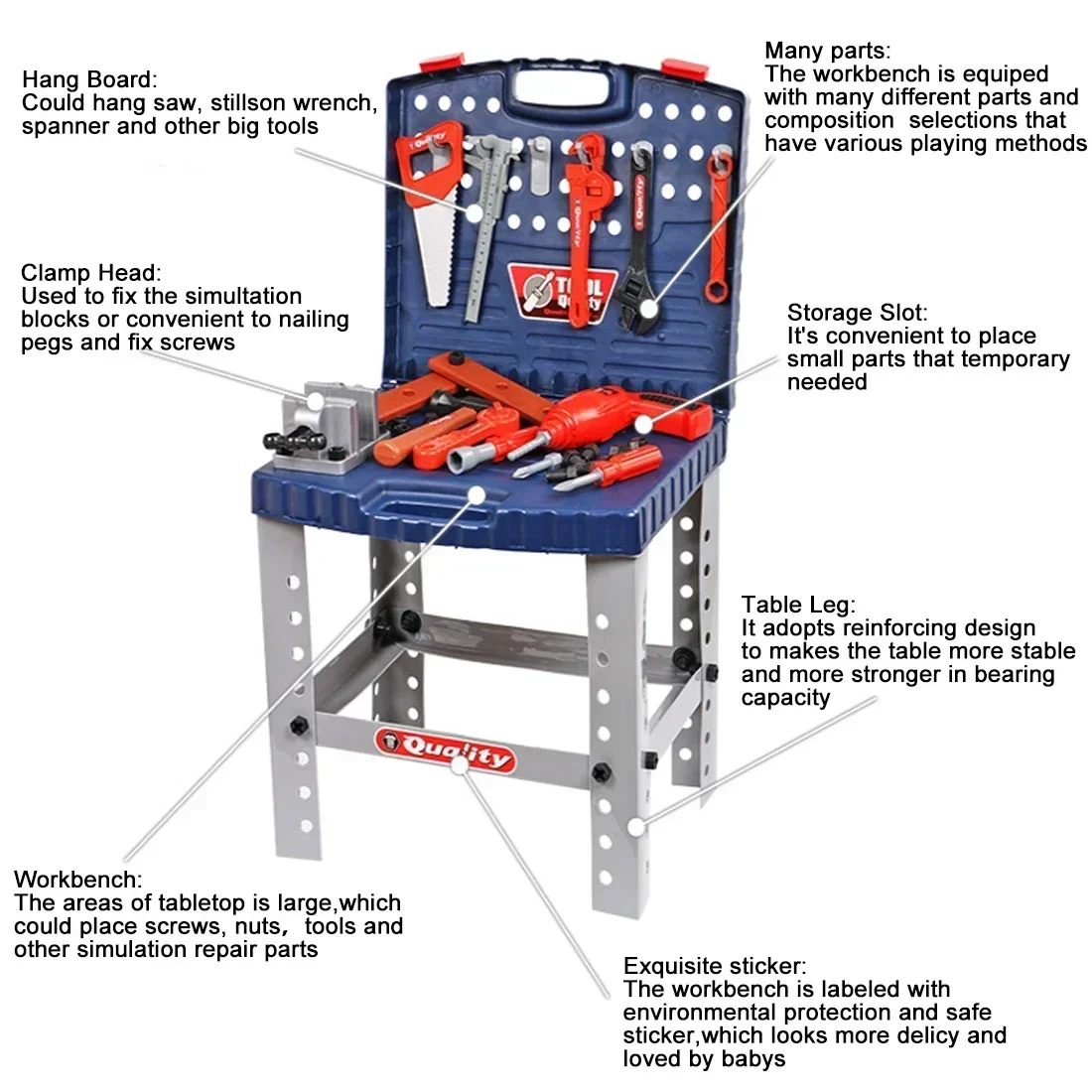 67 teile/satz Tragbare Toolbox Werkzeug Stehen Werkzeug tisch Pädagogisches Intelligenz Spielzeug Elektrische Wartung Werkzeug Reparatur Kit spielzeug kinder geschenk