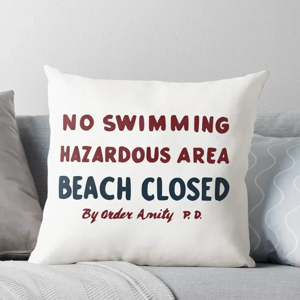 

No Swimming Sign from movie Jaws Throw Pillow home decor items Christmas Pillow Cases Cushions For Sofa pillow