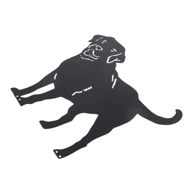 1PCS/Labrador Retriever Garden Lawn Decoration Plug-in Black Dog Shape Outdoor Ground Iron Art Crafts