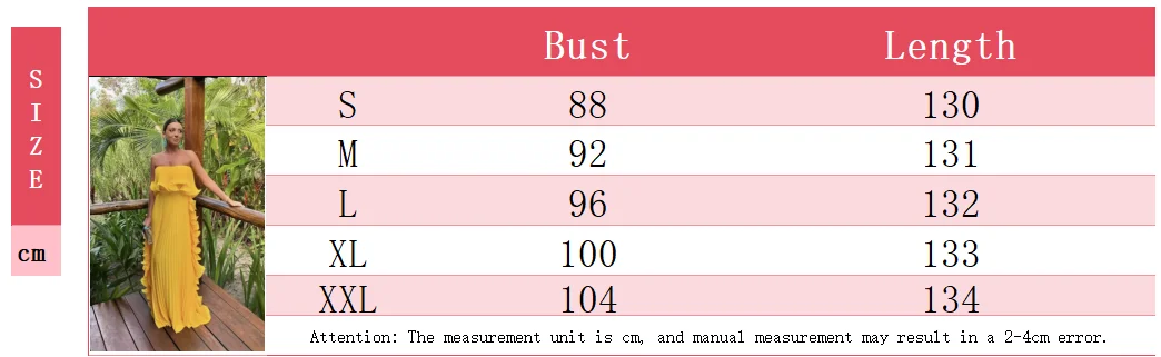 Elegant Women's Strapless Ruffles Long Dress Off Shoulder Pleated Maxi Dresses Evening Wedding Guest Party Gown Beach Vacation