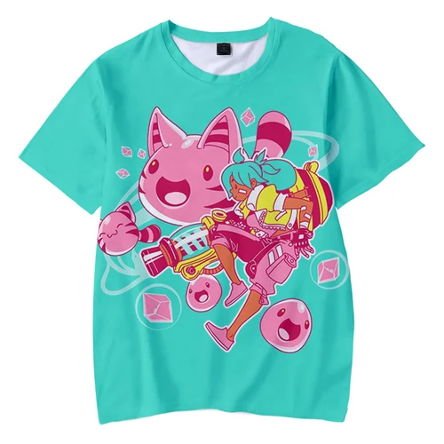 Imagen 2 del producto Verano Slime Rancher camisetas con estampado 3D dibujos animados Anime juego ropa de calle hombres mujeres moda camiseta de gran tamaño camisetas masculinas Tops ropa
