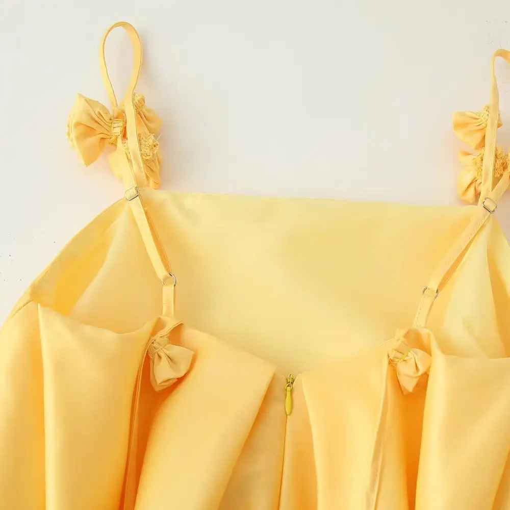 Ele High Waist ort Strapl Dr z trójwymiarową kwiatową dekoracją Casual Color Casual Aosphere Women's Dr