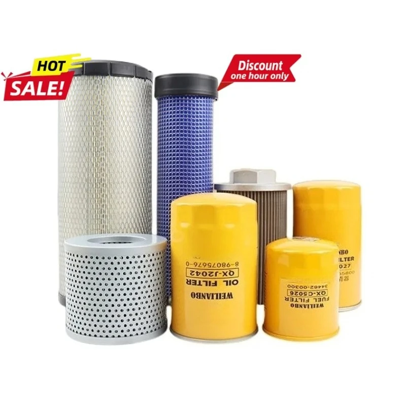 Excavator Maintenance Accessories for Komatsu PC56-7 58-8 Whole Car Oil Diesel Air Hydraulic Oil Filter Element