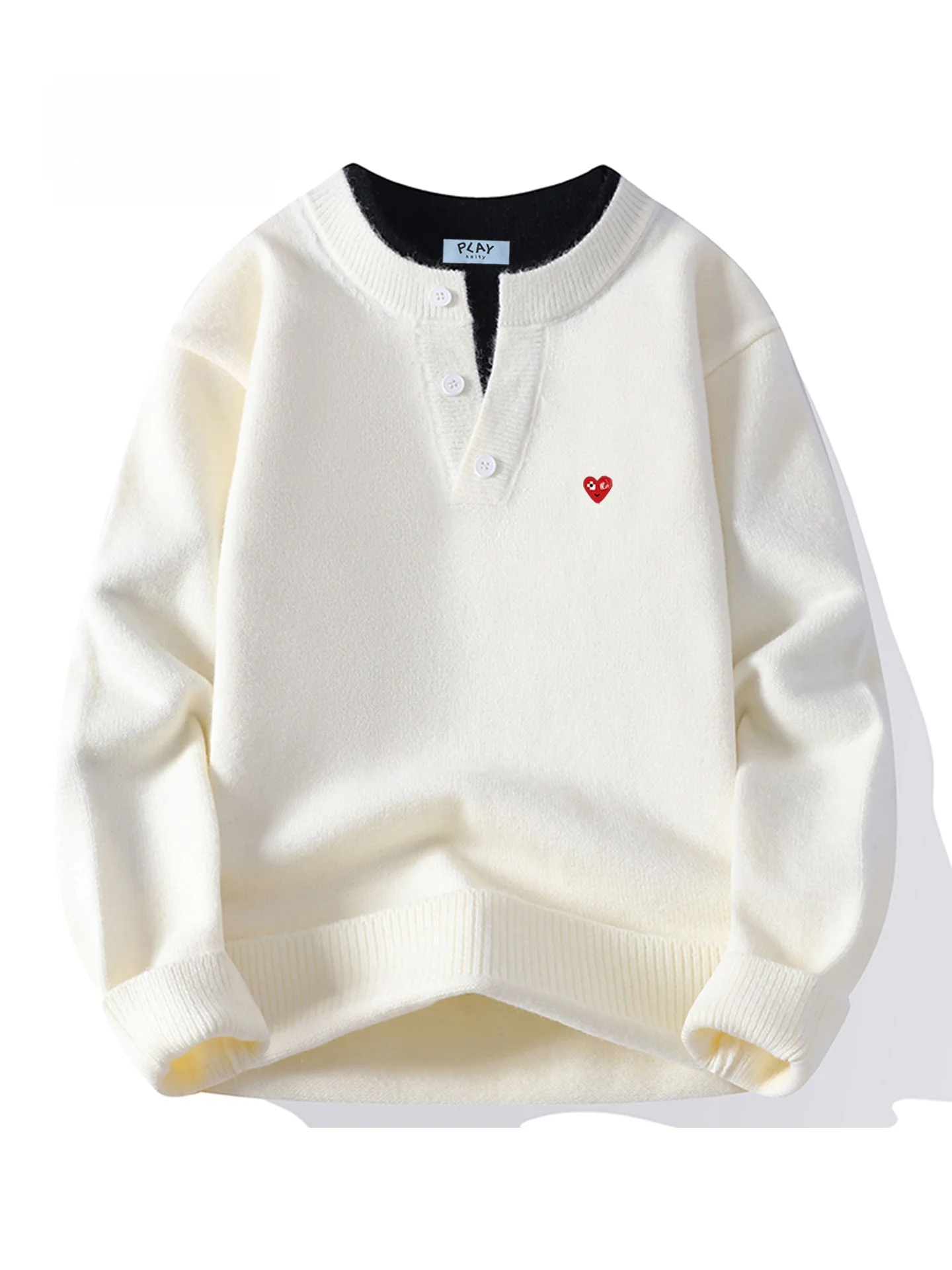 

Play Hei round Ne Knitted Sweater Couple Sle Men Women Casual Autumn Winter Loose Fit Comfortable Faion Ci Life