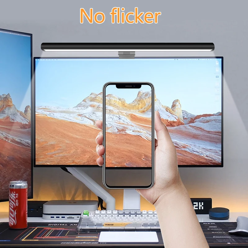 Lampada per schermo LED USB Luce per monitor Eye-Care regolabile a 3 touch con luce anti-blu per PC portatile curvo Luce da scrivania per dormitorio