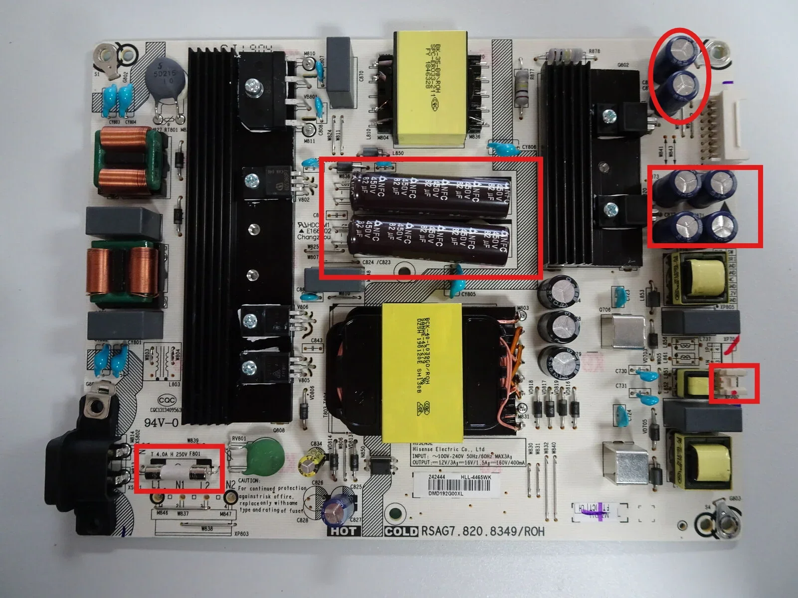 

RSAG7.820.8349/ROH HLL-4465WK Power Supply Board Has Been Tested Works Normallyt Suitable For LCD TV LC-58Q7370U LC-58Q7380U