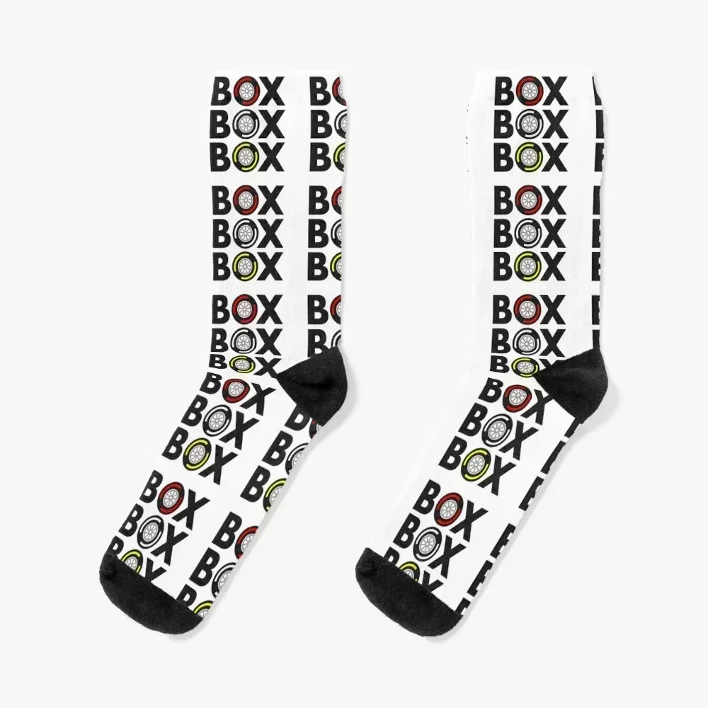 

Box Box Box F1 Tyre Compound Design Socks bright garter winter gifts Crossfit Toe sports Men's Socks Women's