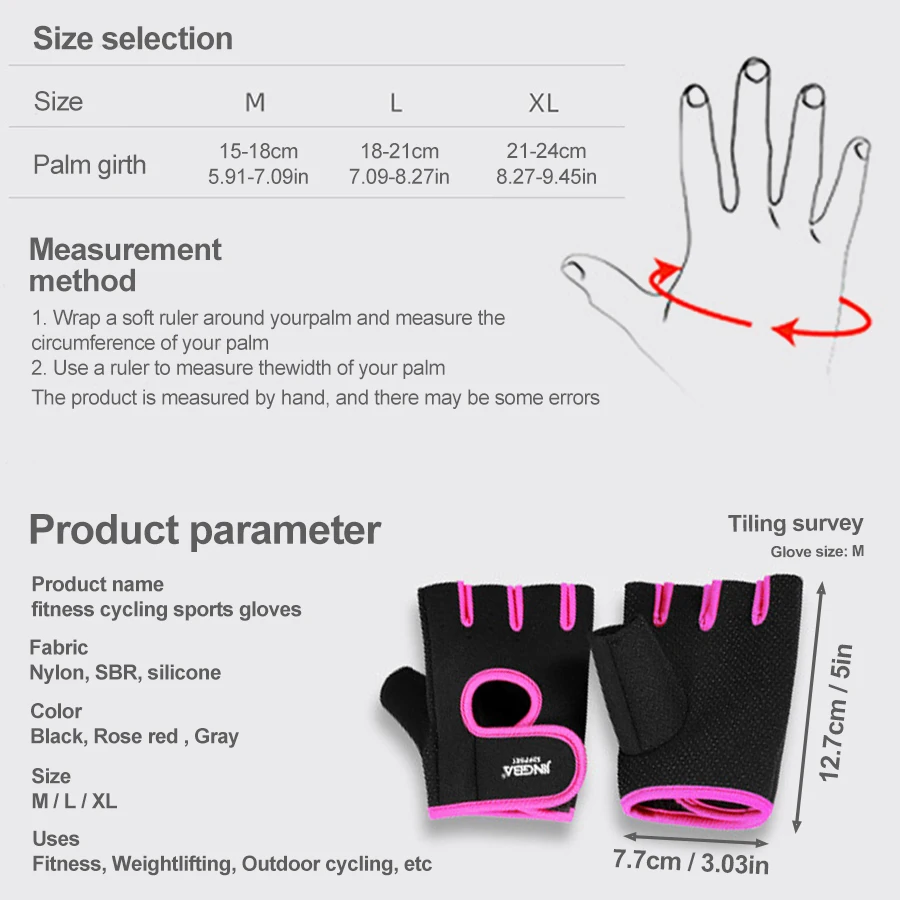 Gym Gloves Fitness Weight Lifting Gloves Body Building Training Sports Exercise Cycling Sport Workout Glove for Men Women