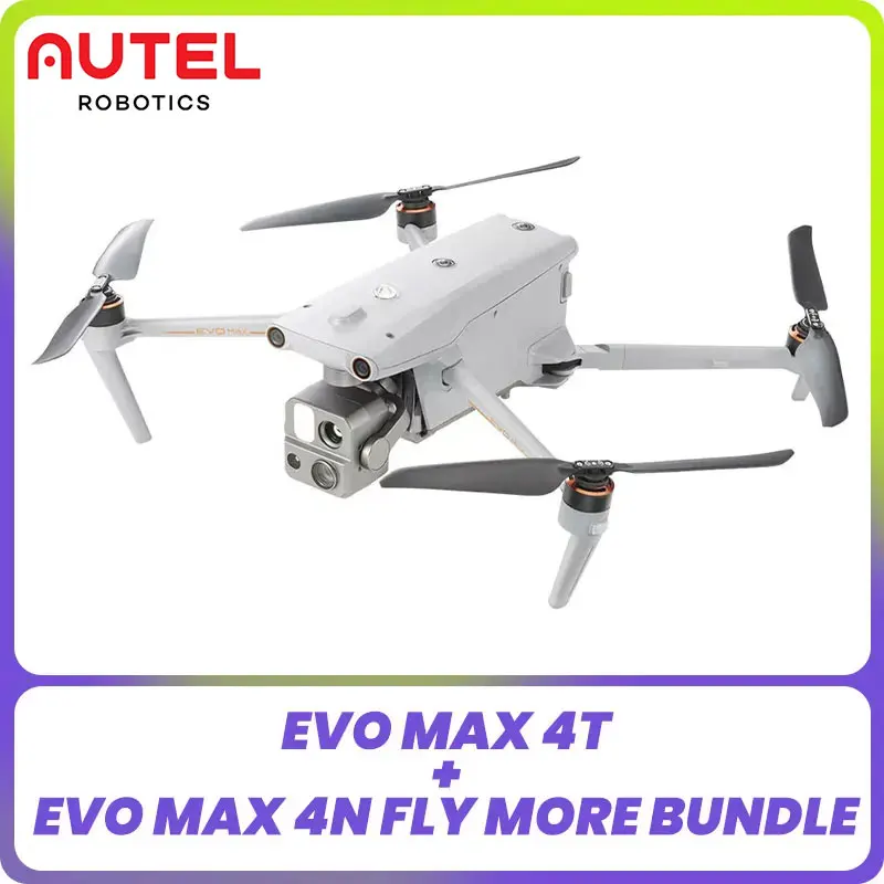 Новинка 2024, робототехника с дистанционным управлением Autel, Дрон EVO Max 4T + EVO Max 4N, 2 комплекта, Дрон Fly More Bundle, максимальное расстояние полета 25 км