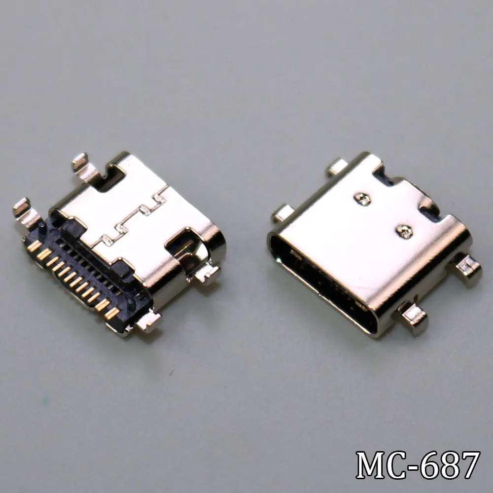 10-50PCS USB 3.1 Type C Connector 16 Pin Female SMT Tab USB Jack 3.1 Version Socket Power Dock Female DIY Charging Port