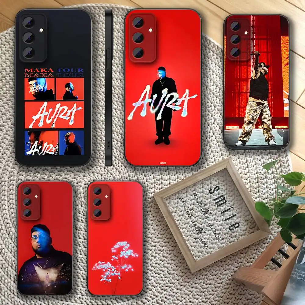 حافظة هاتف Singer Maka Aura 2025 لهاتف سامسونج S 25,24,23,22,30,21,10,9,Ultra,Plus,Lite,FE,4,5G حافظة سوداء ناعمة #1