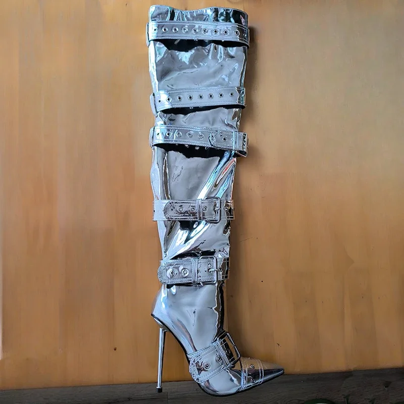 SLSHLYJ Over The Knee Boots Red Black 39 4