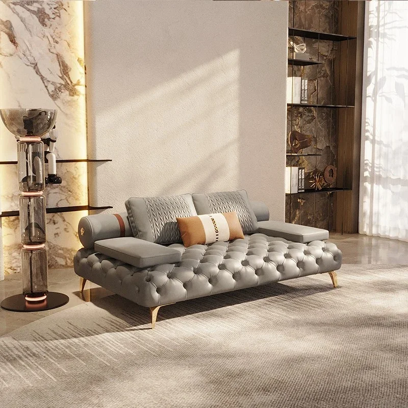 

Designer Luxury Sofa Chair Genuine Leather Individual Loveseat Sofai Sectional Talian Sofy Do Salonu Apartment Furniture