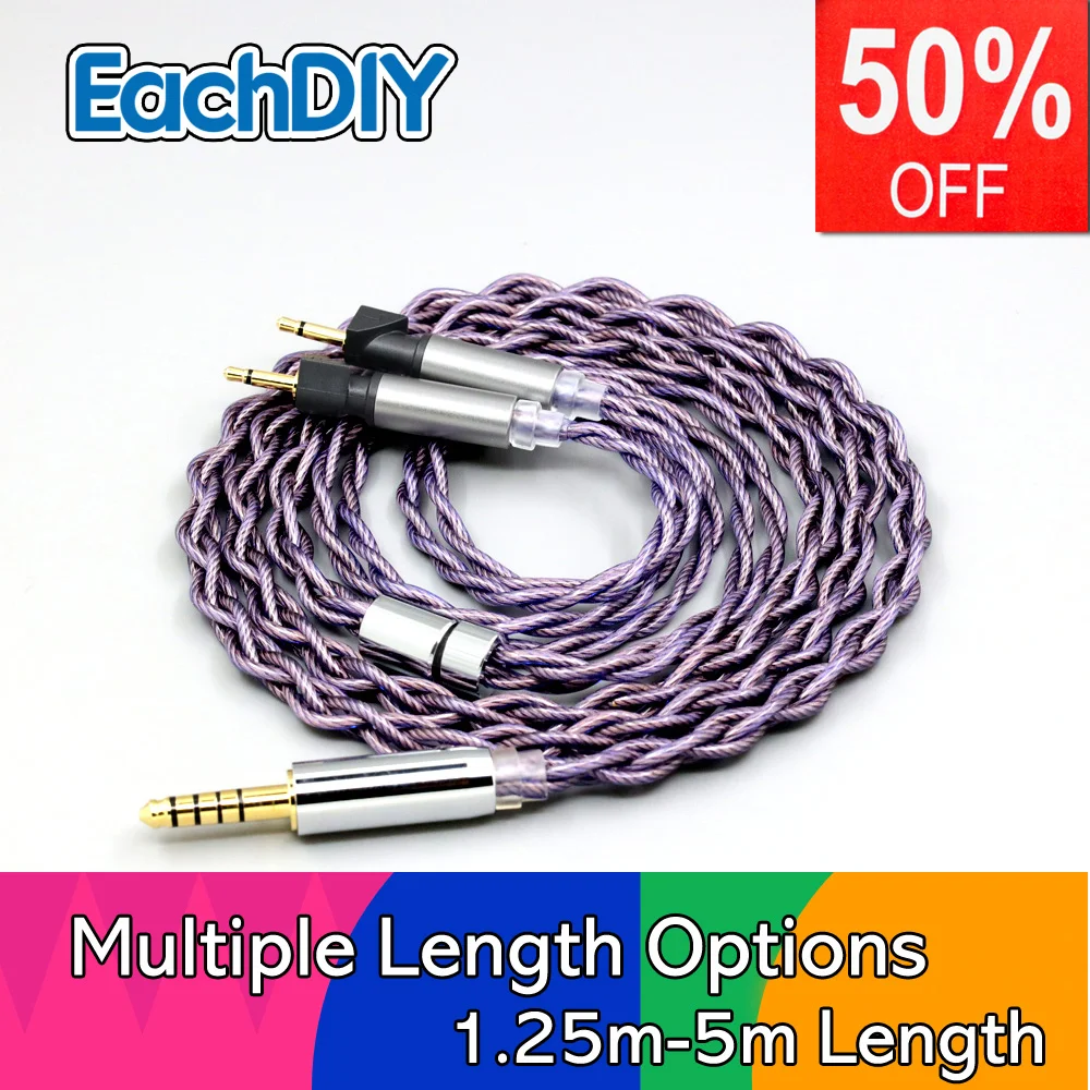 

Type2 1.8mm 140 cores litz 7N OCC Earphone Cable For Abyss Diana v2 phi TC X1226lite 1:1 headphone pin LN008500