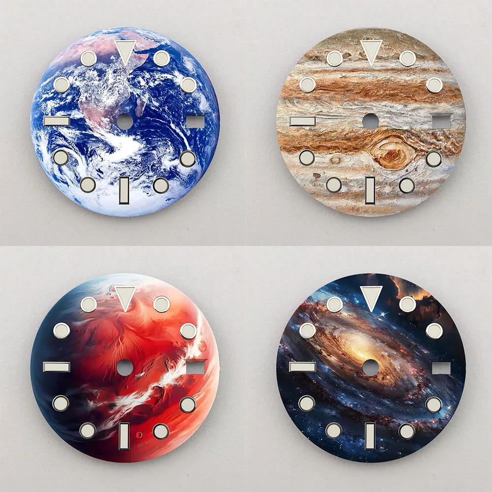 28.5mm NH35 Dial Compatible with NH35/36 Movement Earth Tone Color Printed Watch Components for Watchmakers
