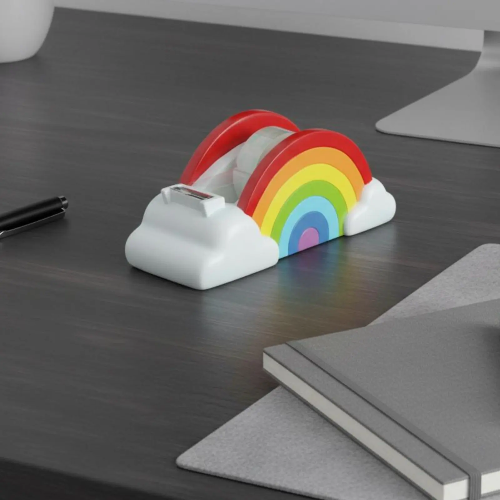Rainbow Tape Dispenser Adorable Design Rainbow Tape Holder Refillable Sturdy Construction for Educators, Classroom