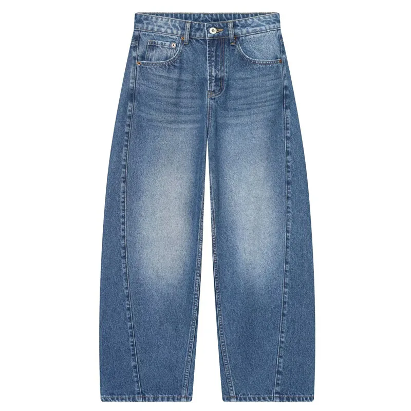Wide Leg Jeans for Women Barrel Jeans Trendy High Waisted Baggy Cropped Relax Fit Stretch Denim Trouser