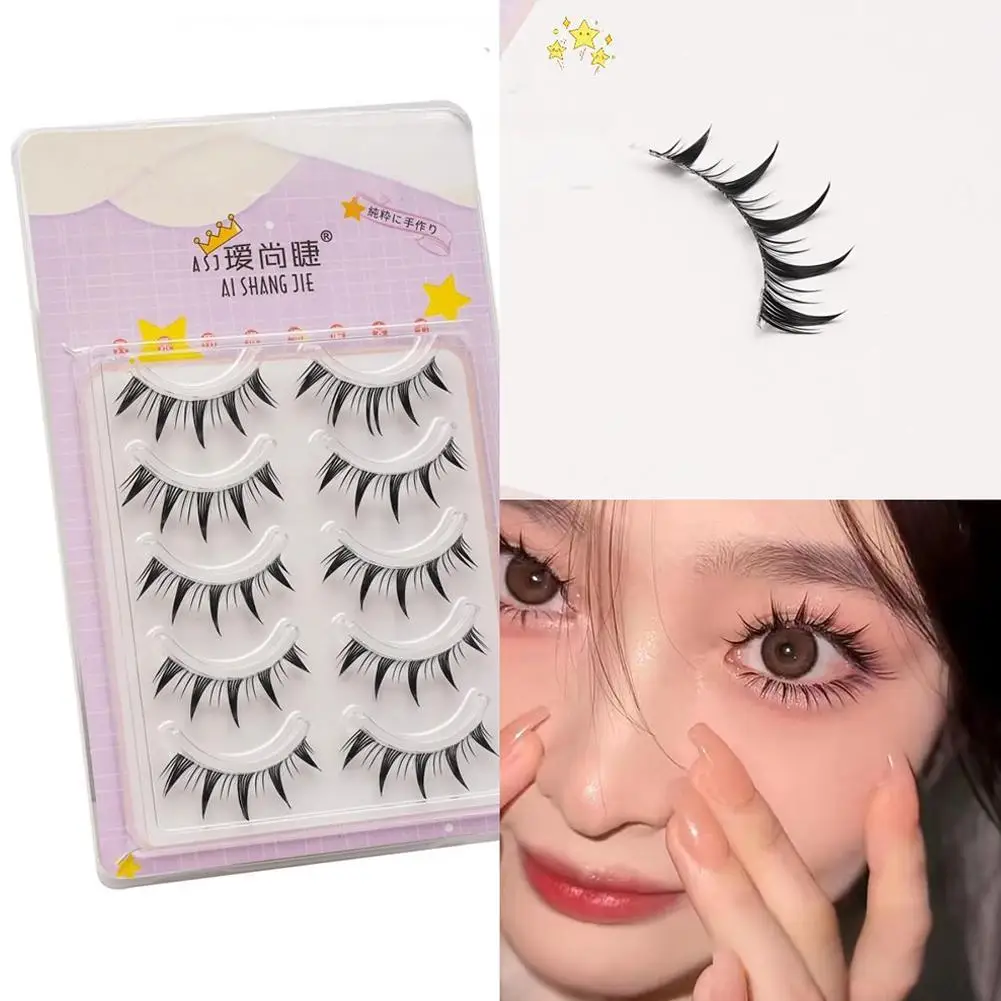 Manga Lashes ดูธรรมชาติขนตาปลอมอะนิเมะ Lashes Fluffy คอสเพลย์ปลอม Cross Spiky ขนตาเกาหลีขนตา Mink Volu S2W2