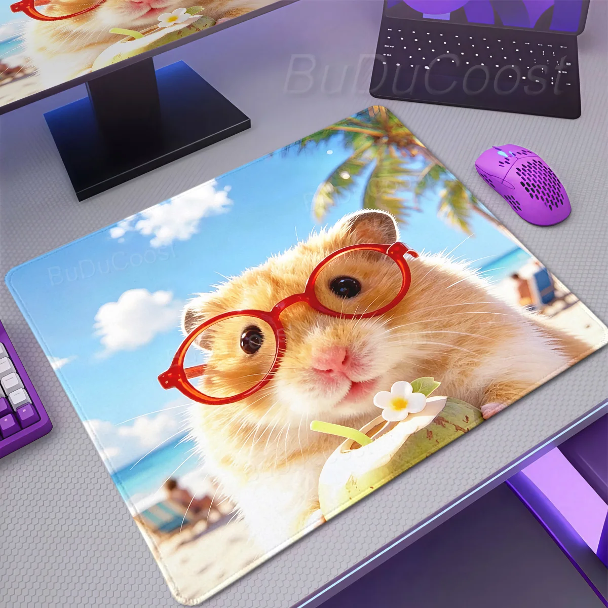 Summer Kawaii Hamster Mouse Pad Small Gaming Laptops Mousepad Gamer Carpet Keyboard Mat Desk Protector Cute Animal Mause Pads