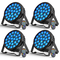 U'King 4PCS LED Flat Par Lighting 27x8W 4IN1 RGBW LED Par Light DMX512 Stage Light Effect for DJ Disco Bar Concert Christmas