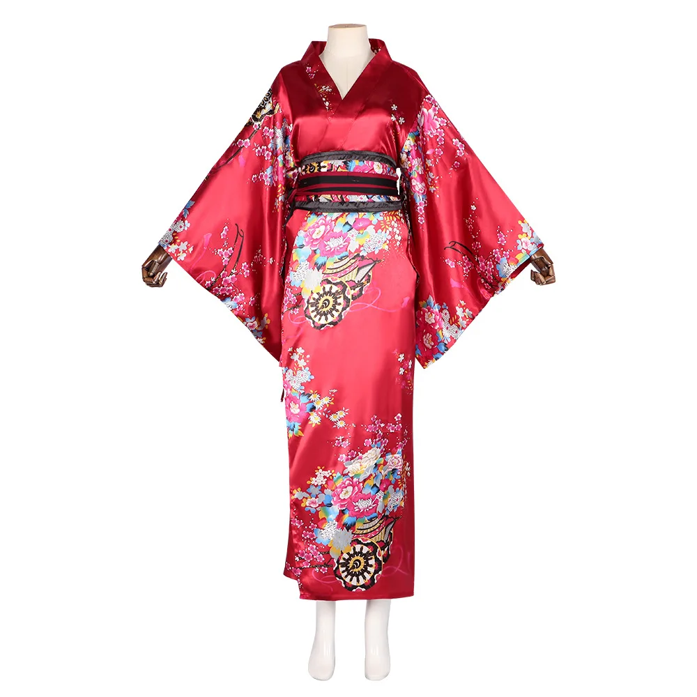 Kimono japonais sexy pour femmes, imprimé floral Kawaii, longues robes d'intérieur, belle robe Lolita pour filles, olympiques d'anime