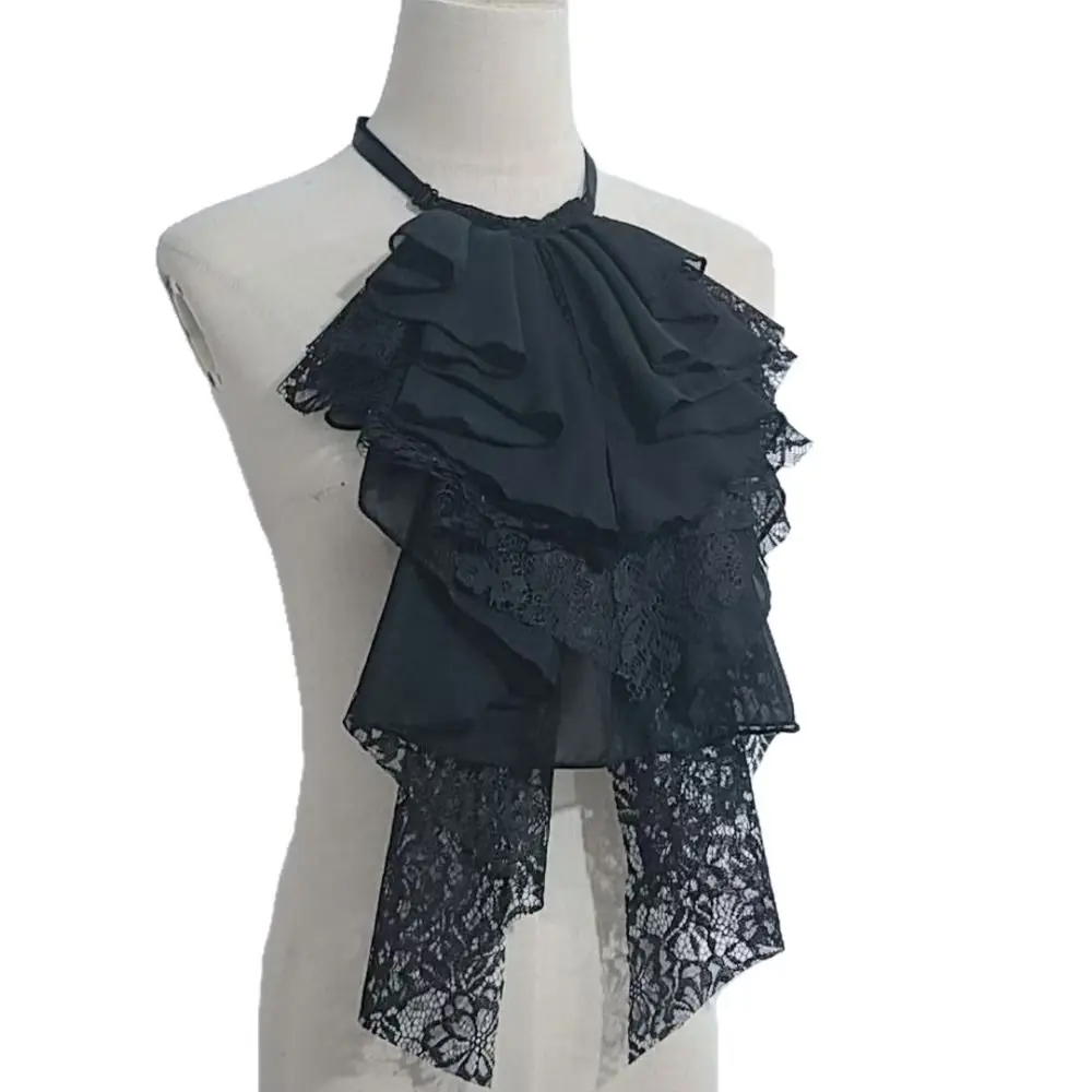 

Съемный многослойный кружевной накладной воротник, регулируемый элегантный дизайнерский воротник с рюшами, классический французский стиль, искусственный кружевной воротник для девочек