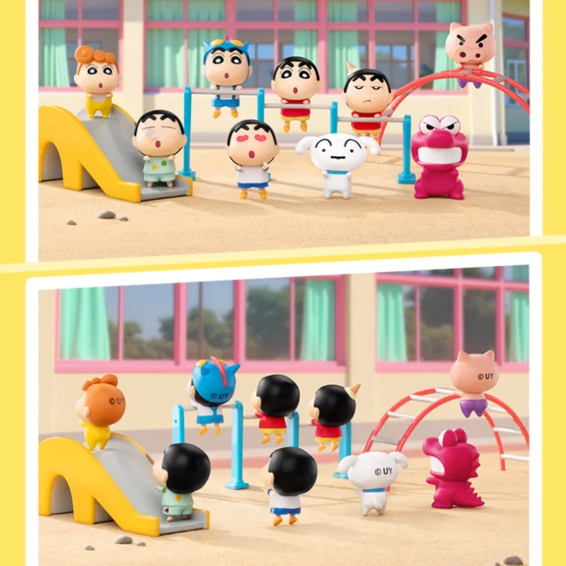Crayon Shin Chan Blind Boxs Toys Kawaii Figures Anime Original Genuine Model Mobile Phone Computer Screen Car Ornament Toys Gift