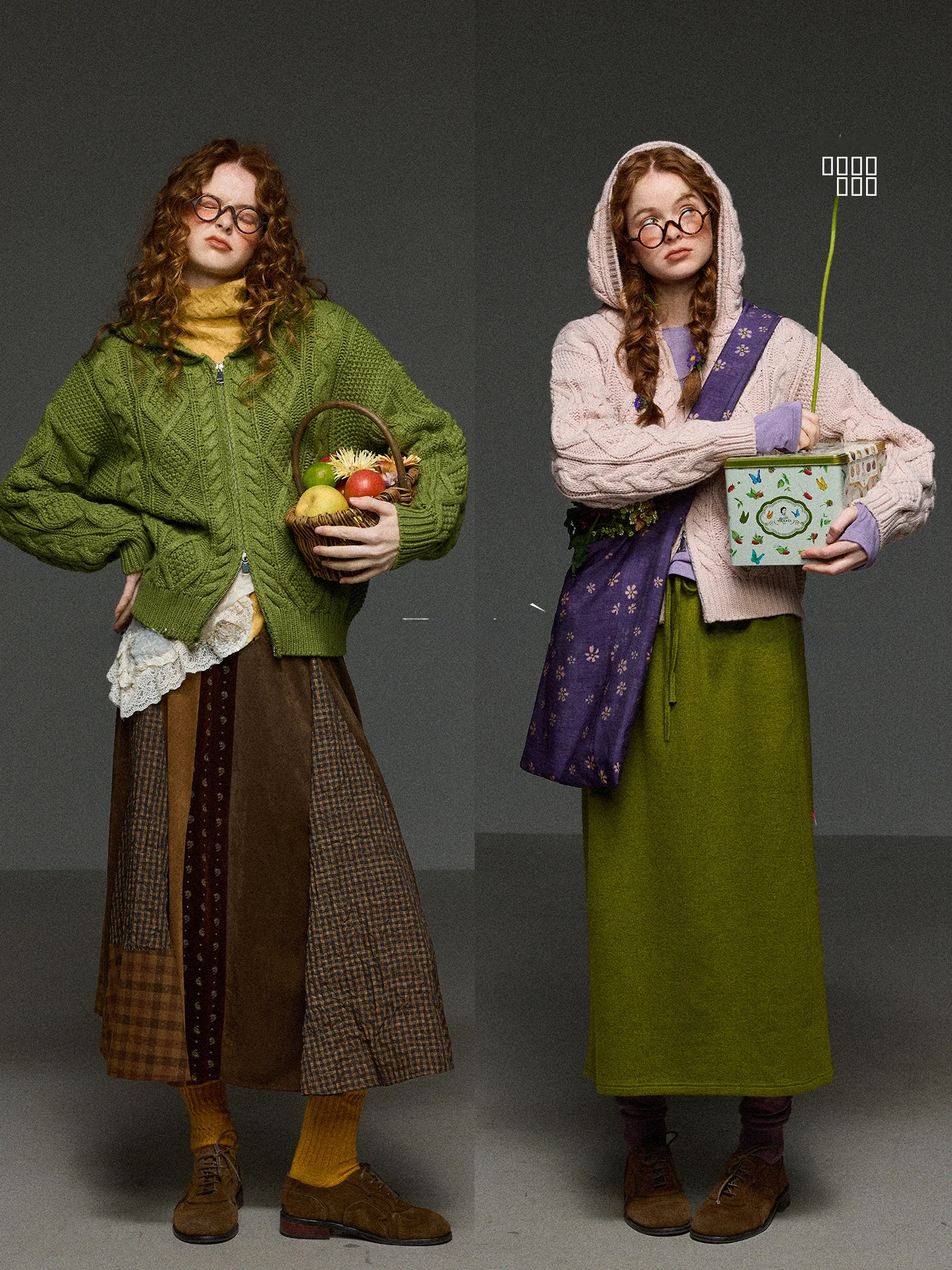 

Женский вязаный кардиган TNIT с ретро-геометрическим узором, двойной молнией и капюшоном, свободный, теплый, на весну 2026