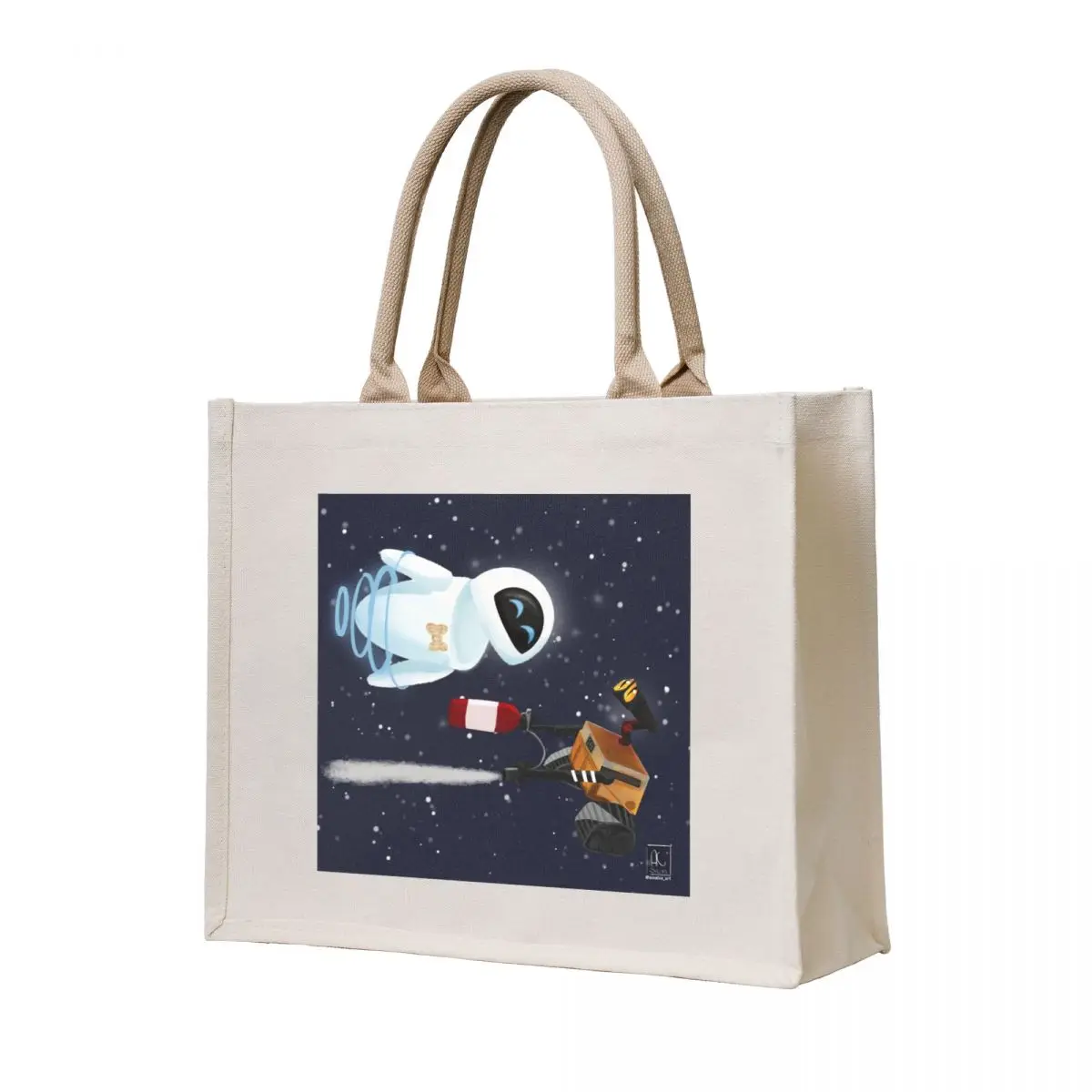 

Robots dancing among the stars Tote Bag free delivery bags Gift bags Women's bags custom fabric bag
